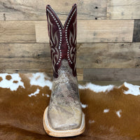 Circle G Men's Bone Embroidered Wide Square Toe Boot