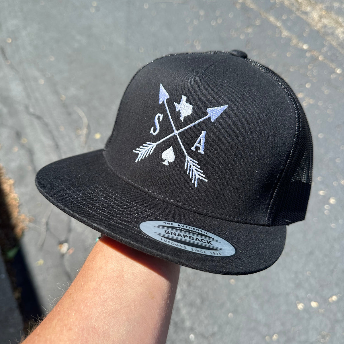 Southern Ace Hat Co. "Southern Arrow" Trucker Hat in Black
