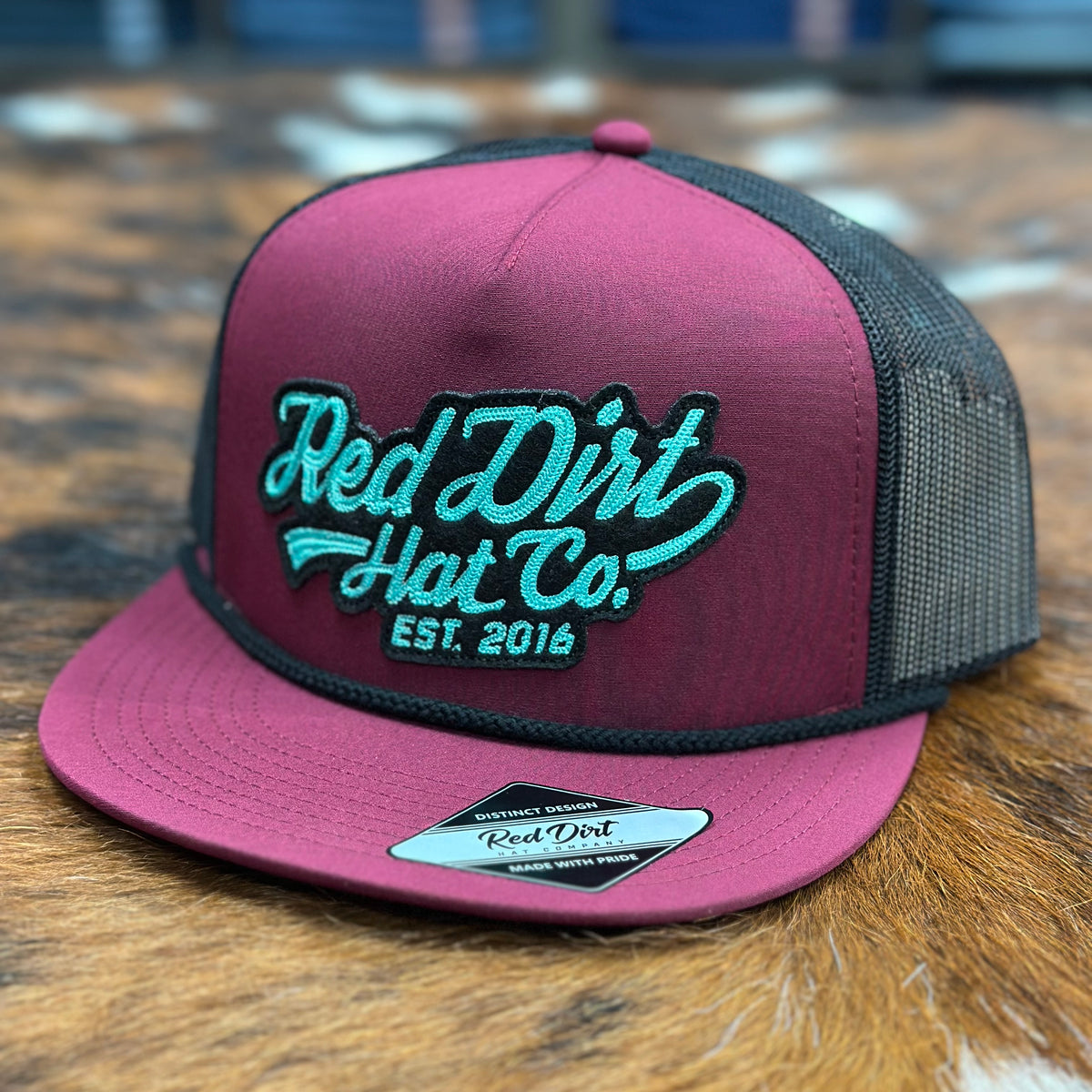 Red Dirt Hat Co. "Off The Vine" Rope Hat in Burgundy & Black