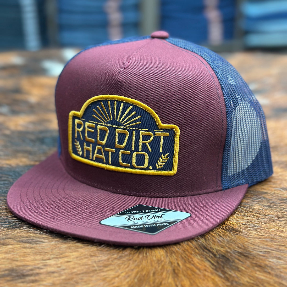 Red Dirt Hat Co. "Hotels Lights" Hat in Maroon & Navy