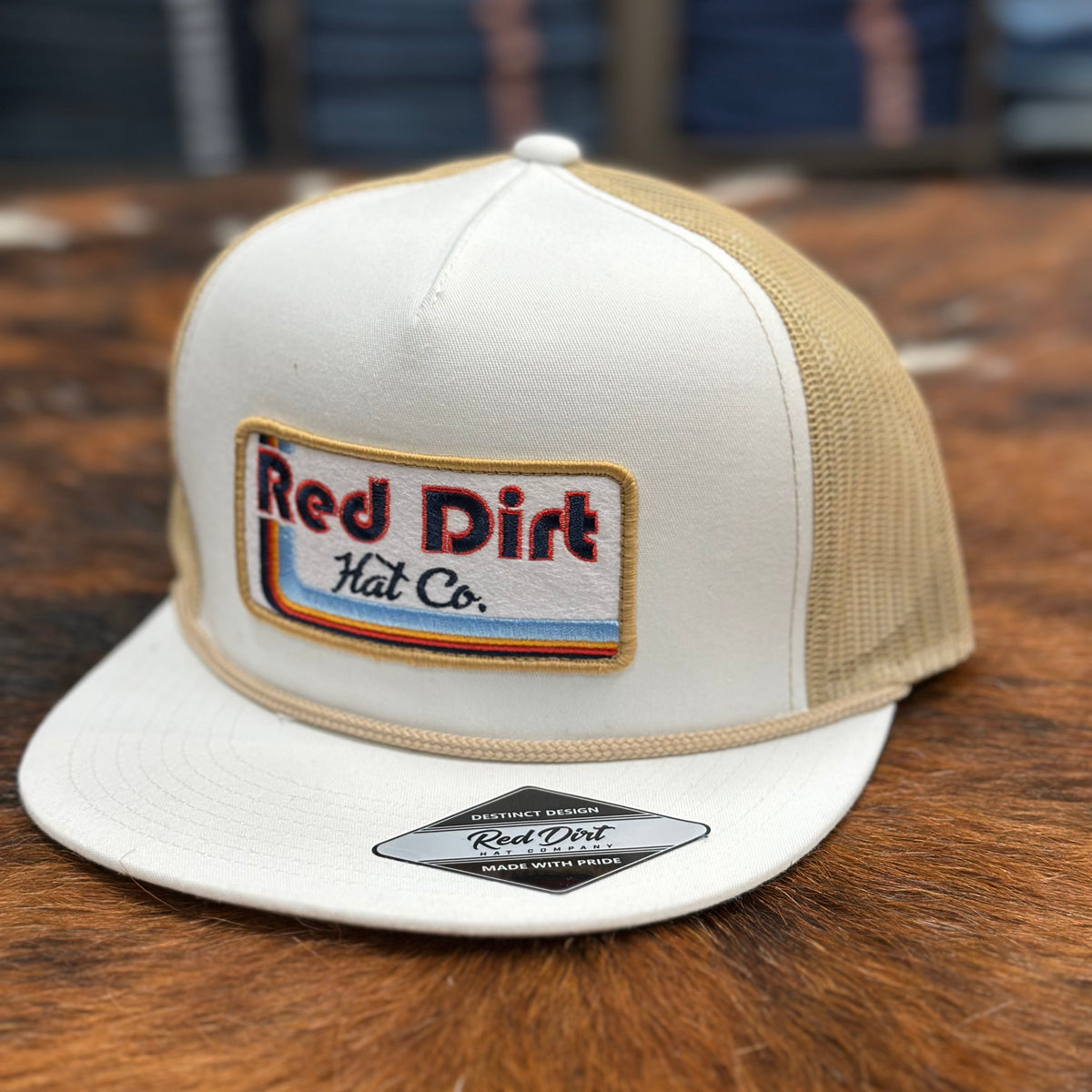 Red Dirt Hat Co. "Neon Cowboy" Hat in White & Khaki