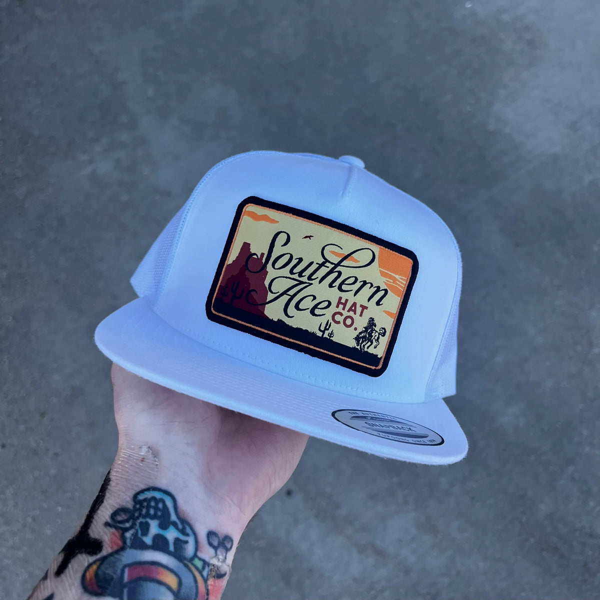 Southern Ace Hat Co. "Southern Setting" Trucker Hat in Black White