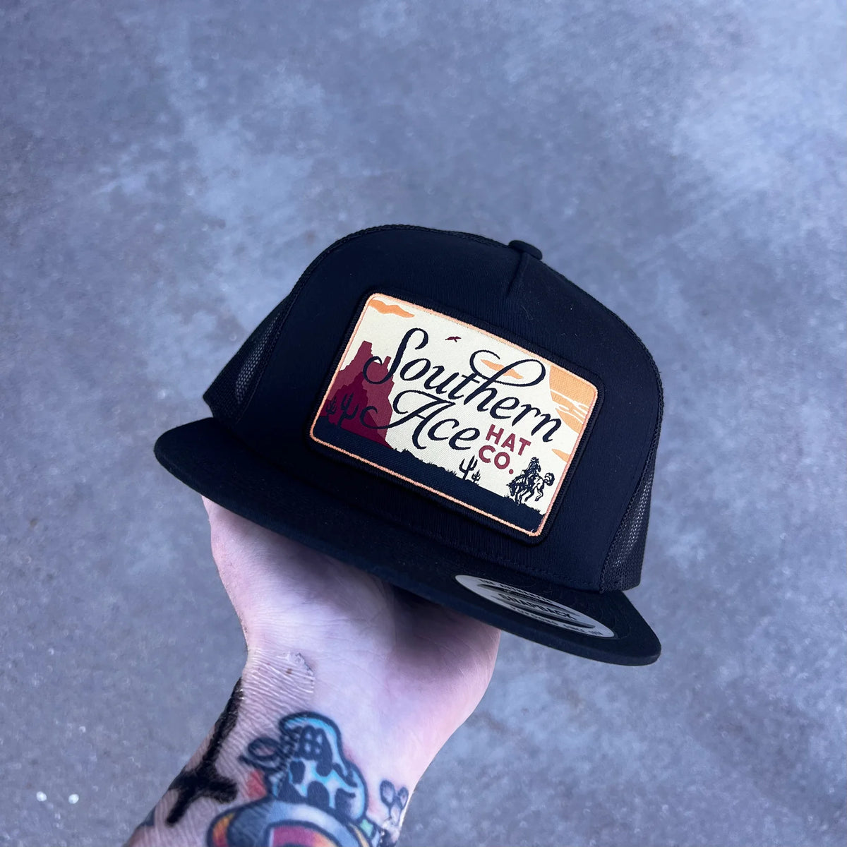 Southern Ace Hat Co. "Southern Setting" Trucker Hat in Black