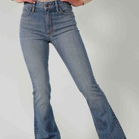Kimes Ranch Women's Jennifer Mid Wash High Rise Flare Jean