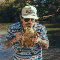 Sendero Provisions Co. Logo Snapback Hat in Red, White, & Blue