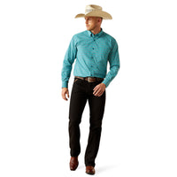 Ariat Men's L/S Jordy Classic Fit Western Button Down Shirt in Blue Medallion