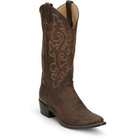 Justin Men's Buck Round Toe Western Boot in Bay Apache Cowhide