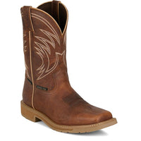 Justin Men's Daywork 11" Water Buffalo Steel Toe Work Boot in Pecan
