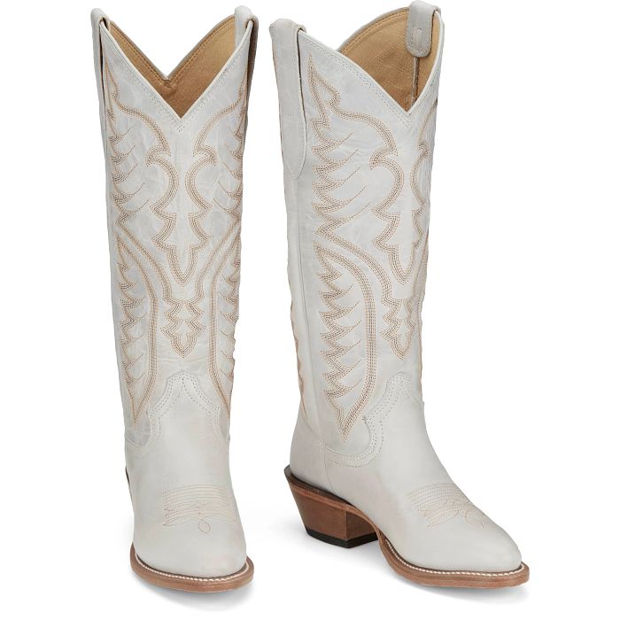 Justin Women's Evelyn 15" Western Boot in Vintage Ivory