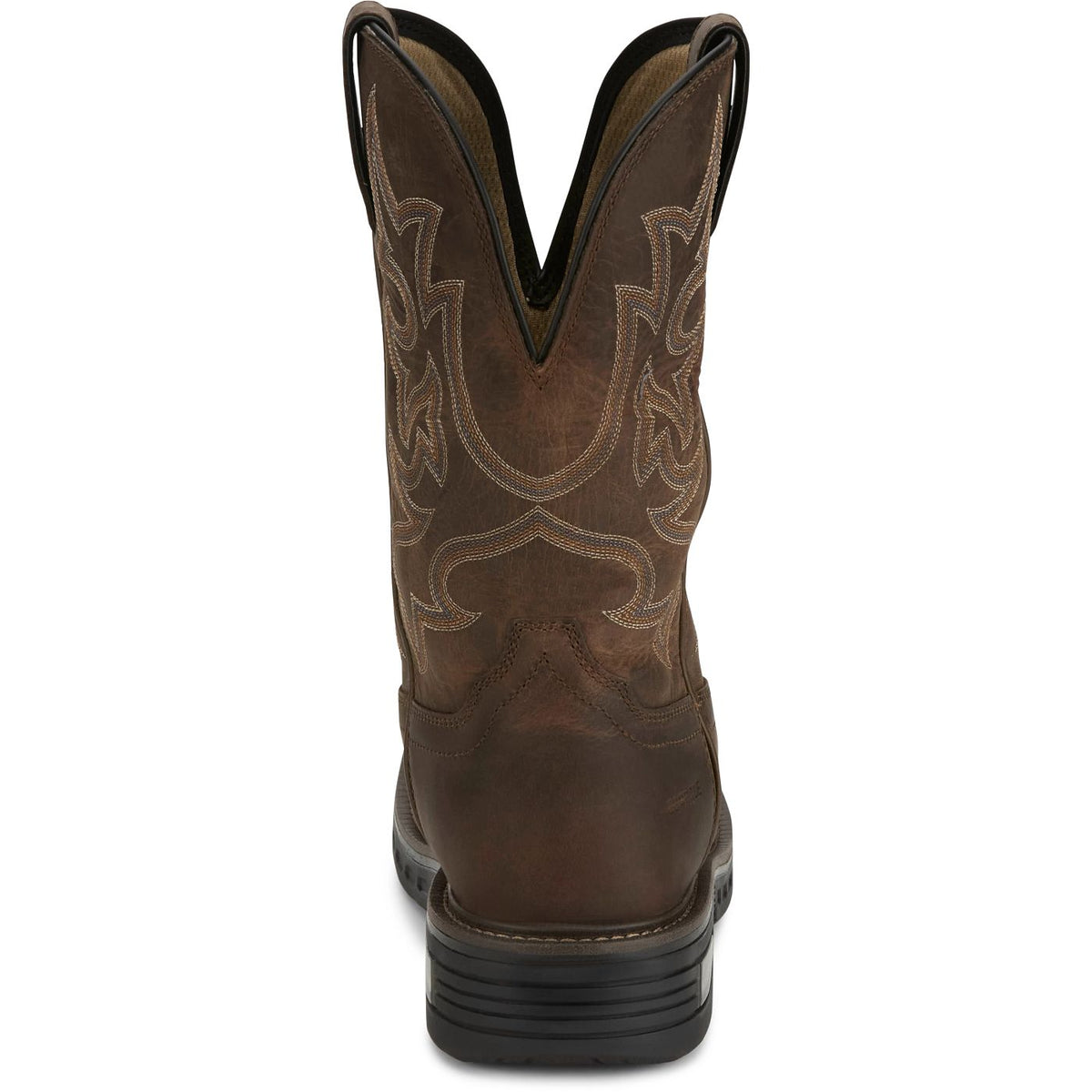 Justin Men's Rigman 11" Square Toe Nano Composite Work Boot in Brown Cowhide