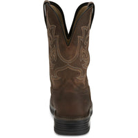 Justin Men's Rigman 11" Square Toe Nano Composite Work Boot in Brown Cowhide