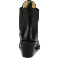 Justin Women's Hart 6" Snip Toe Leather Bootie in Black