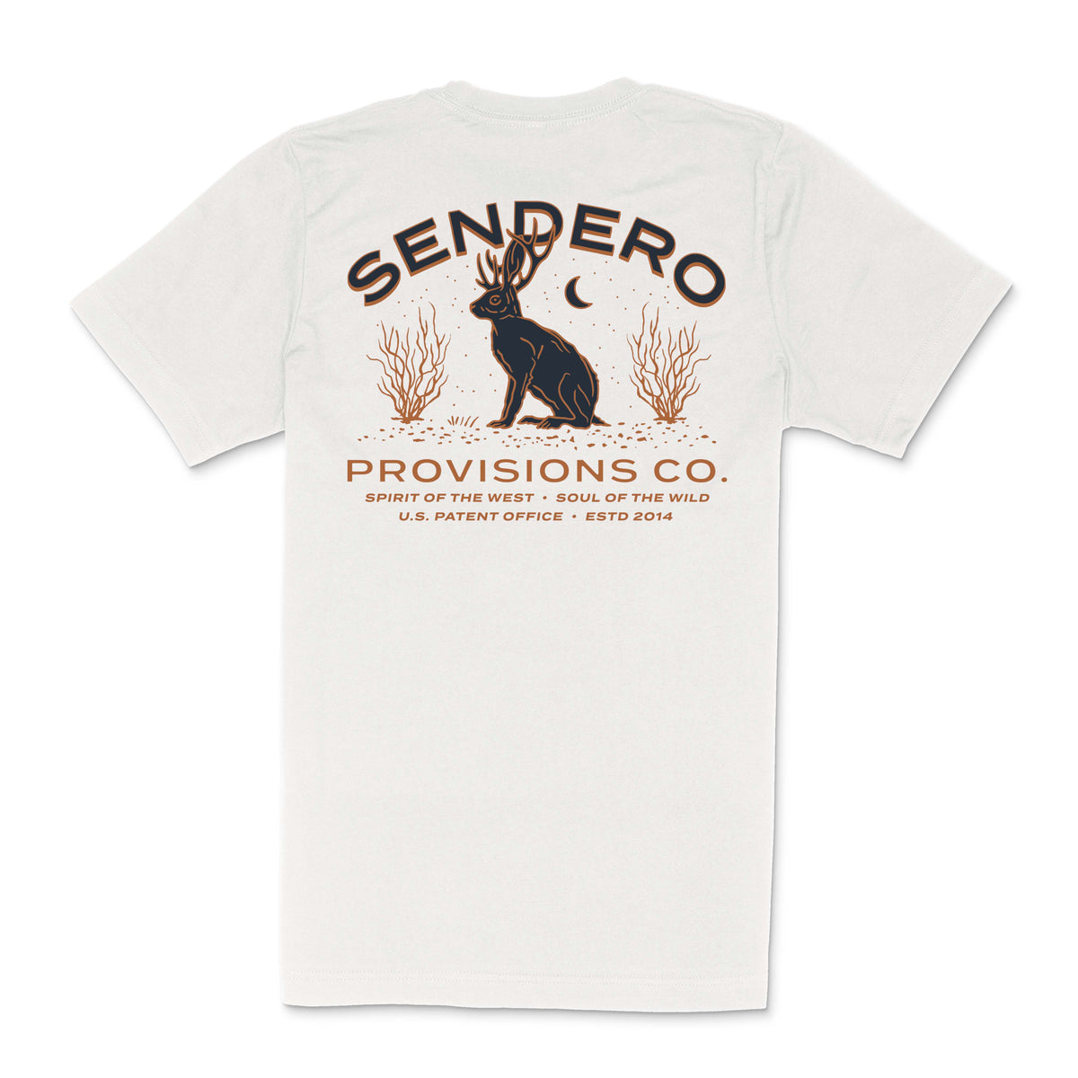 Sendero Provisions Co. Men's "Jackalope" Graphic Pocket Tee in Vintage White