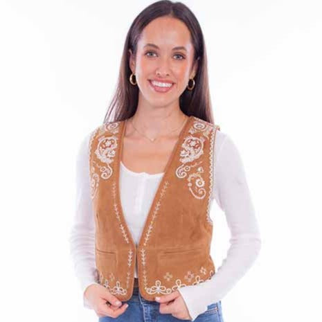 Scully Women's Embroidered Suede Vest