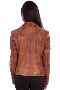 Scully Women's Brown Leather Motorcycle Jacket