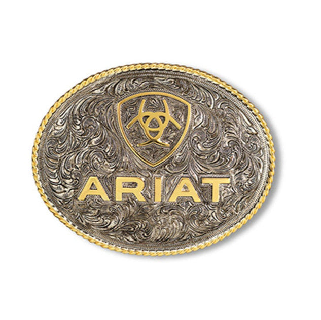 Ariat Large Oval Two-Tone Logo Belt Buckle