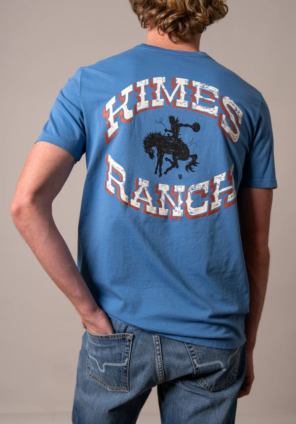 Kimes Ranch Lucky B Bucking T-Shirt in Mid Blue
