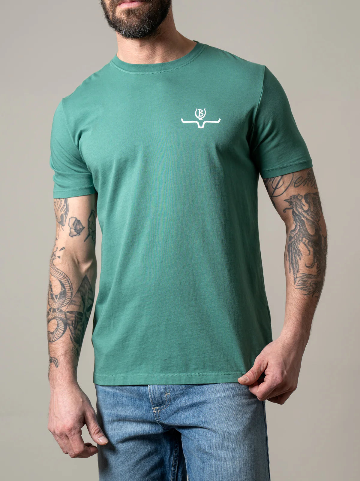 Kimes Ranch Lucky B Sun Had Just Risen T-Shirt in Green