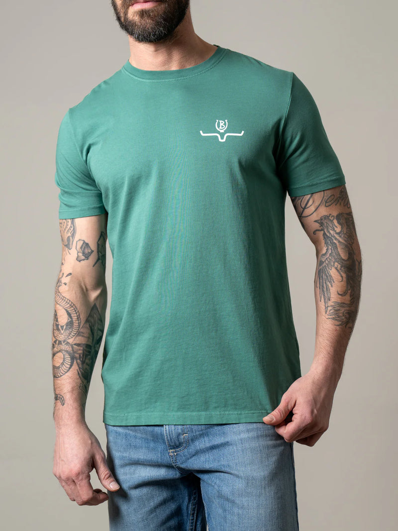 Kimes Ranch Lucky B Sun Had Just Risen T-Shirt in Green
