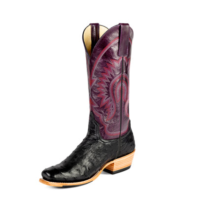 Macie Bean Women's Black Full Quill Ostrich