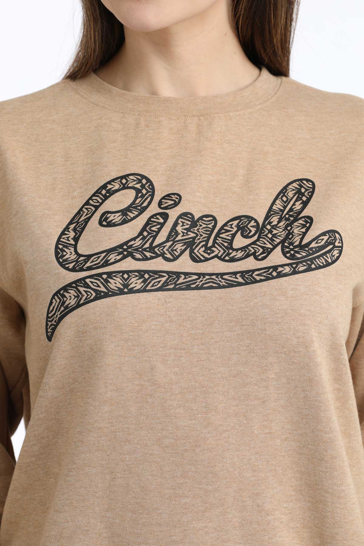Cinch Women's Logo Fleece Sweatshirt in Brown