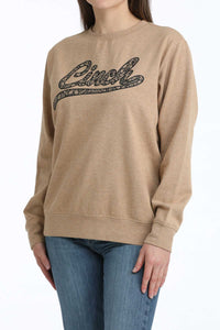 Cinch Women's Logo Fleece Sweatshirt in Brown