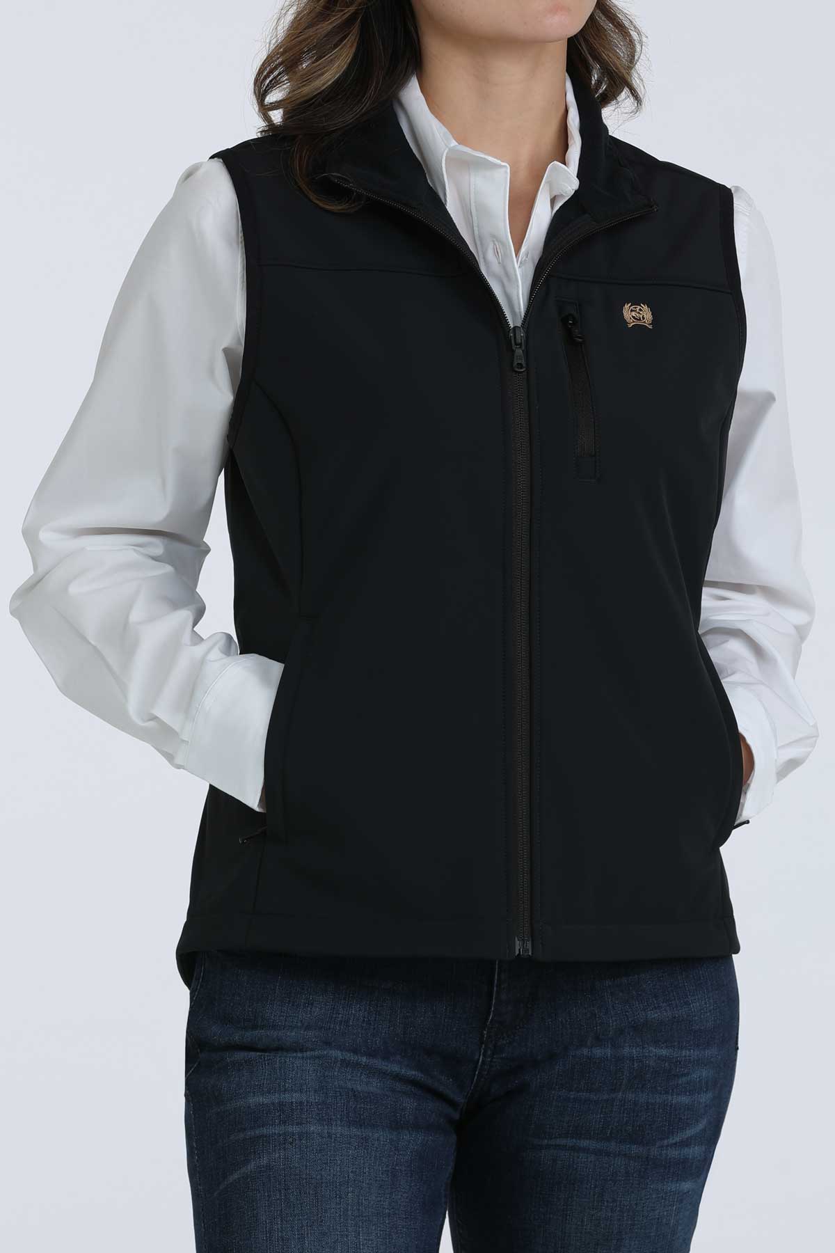 Cinch Women's Logo Bonded Vest in Black