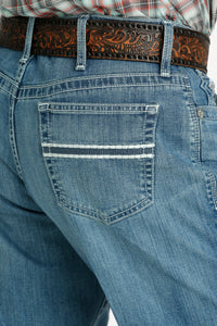 Cinch Men's White Label Relaxed Straight Jean in Medium Stonewash