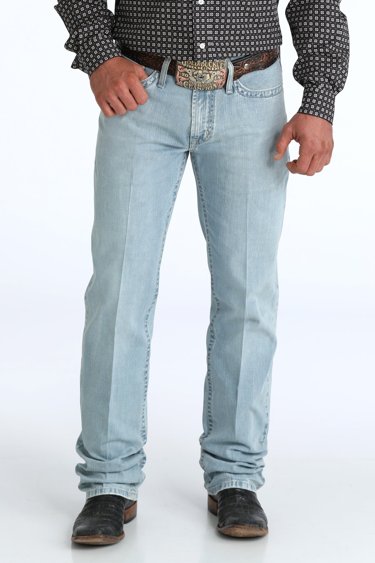 Cinch Men's White Label Relaxed Straight Jean in Light Wash