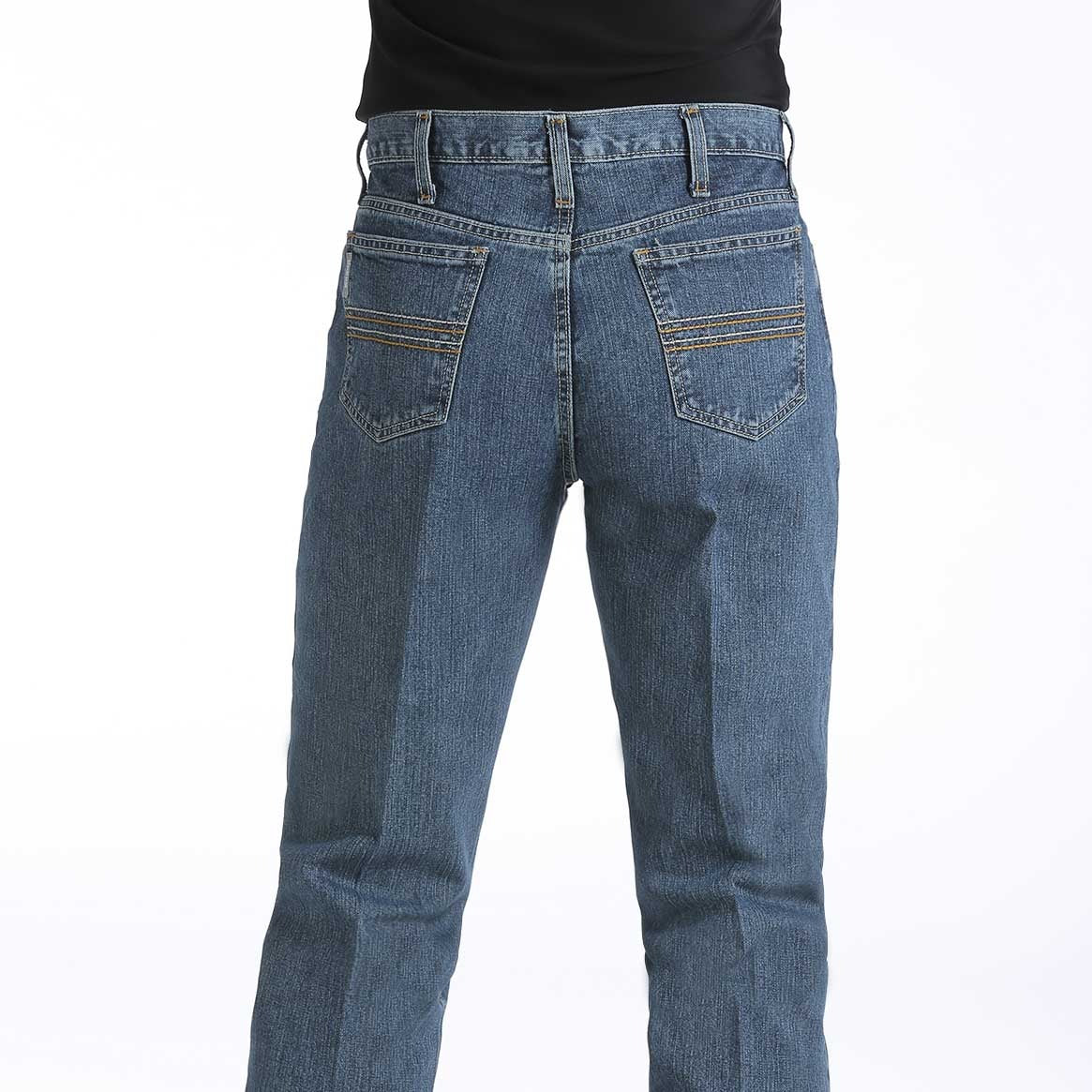 Cinch Men's Silver Label Slim Fit Jean in Medium Stone