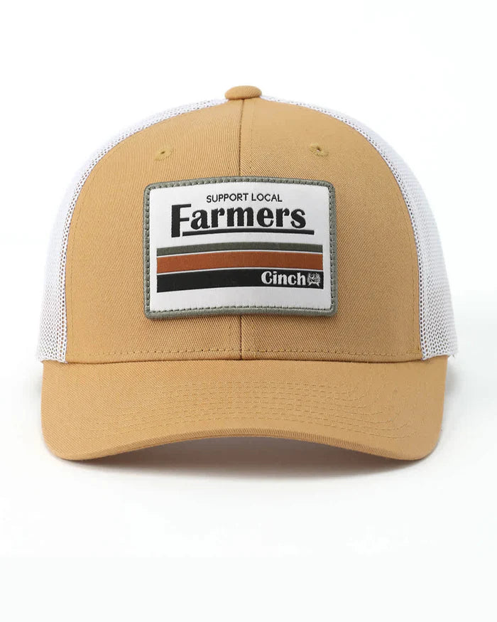 Cinch Men's "Support Local Farmers" Patch Trucker Cap in Brown