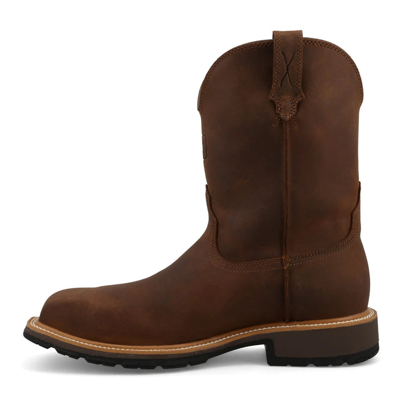 Twisted X Men's 10" Nano Toe Cowboy Work Boot in Dark Brown