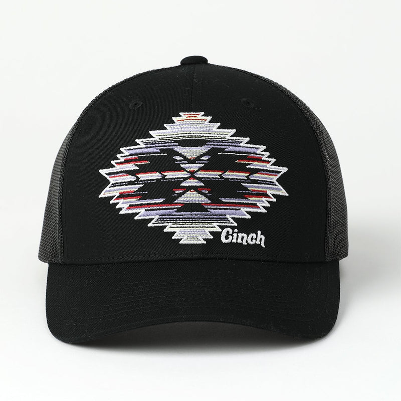 Cinch Women's Aztec Print Trucker Cap in Black