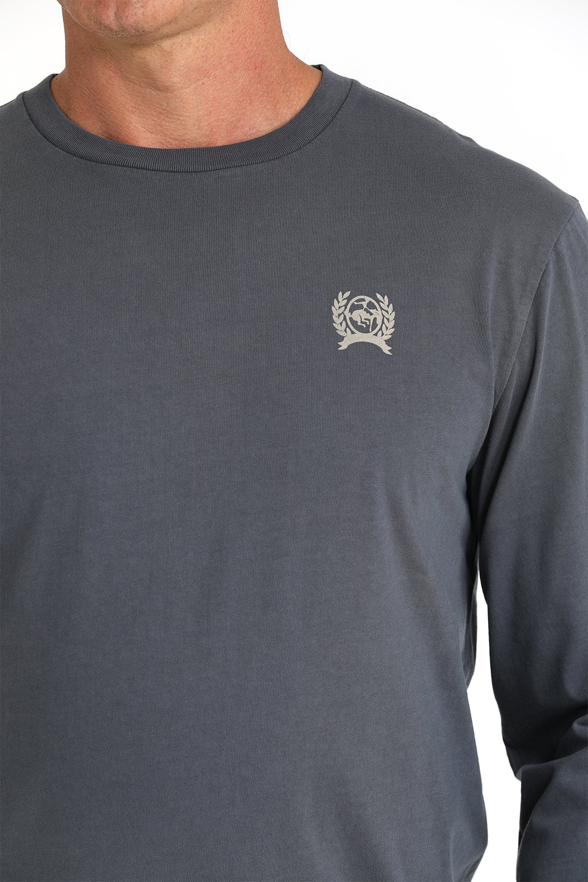 Cinch Men's "American Denim Co." L/S Graphic Logo T-Shirt in Blue