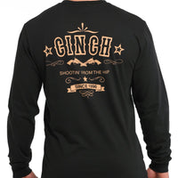 Cinch Men's "Shootin' From The Hip" L/S Graphic Logo T-Shirt in Black