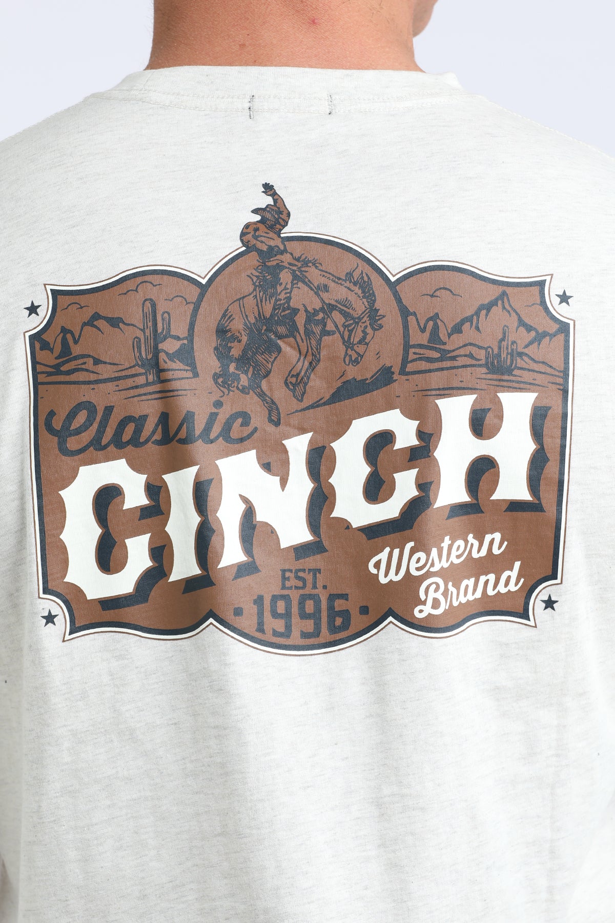 Cinch Men's L/S Western Brand Graphic Logo T-Shirt in Cream