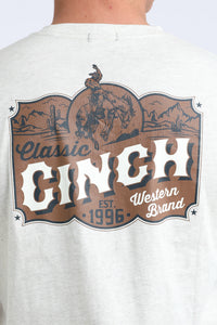 Cinch Men's L/S Western Brand Graphic Logo T-Shirt in Cream