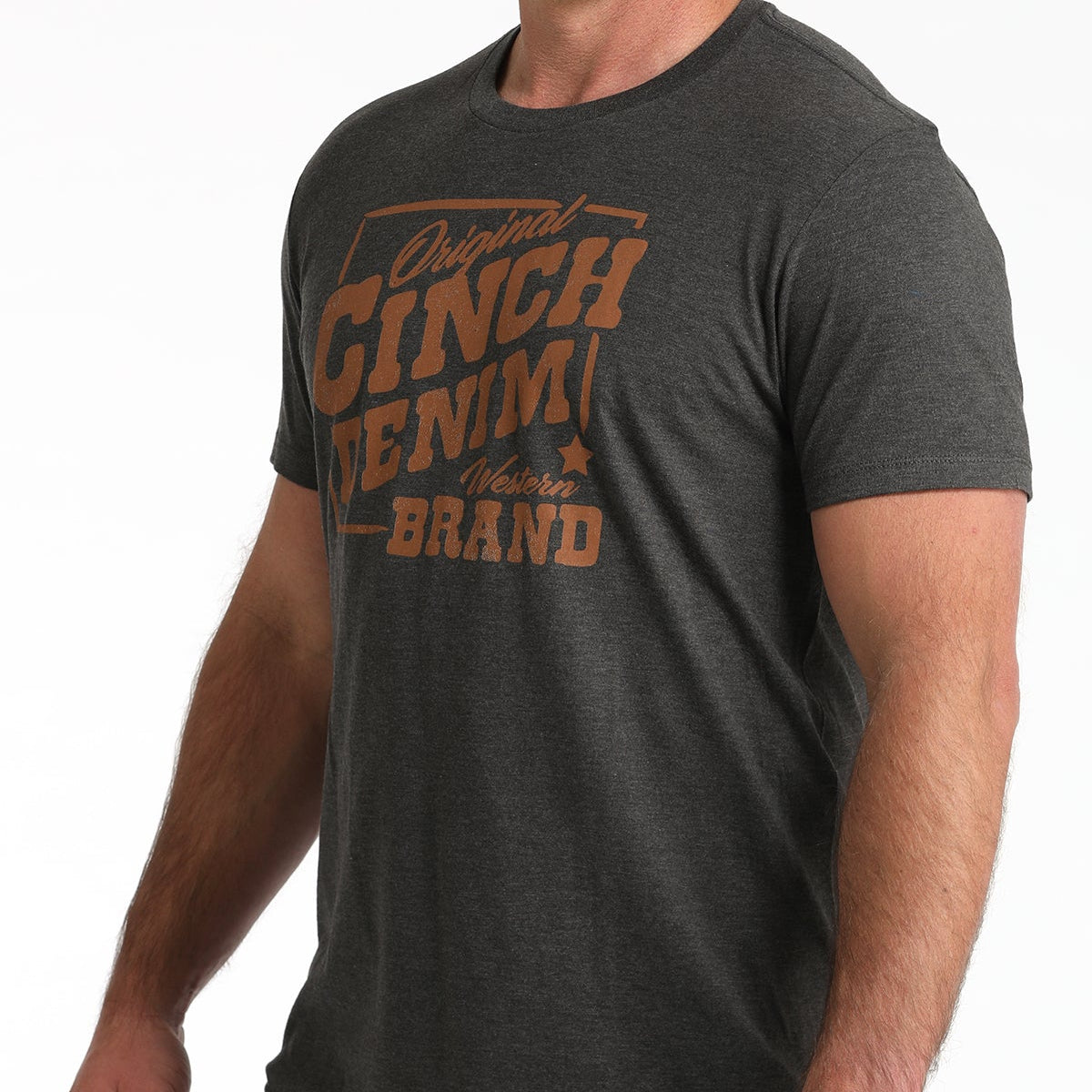 Cinch Men's Denim Brand Graphic T-Shirt in Charcoal
