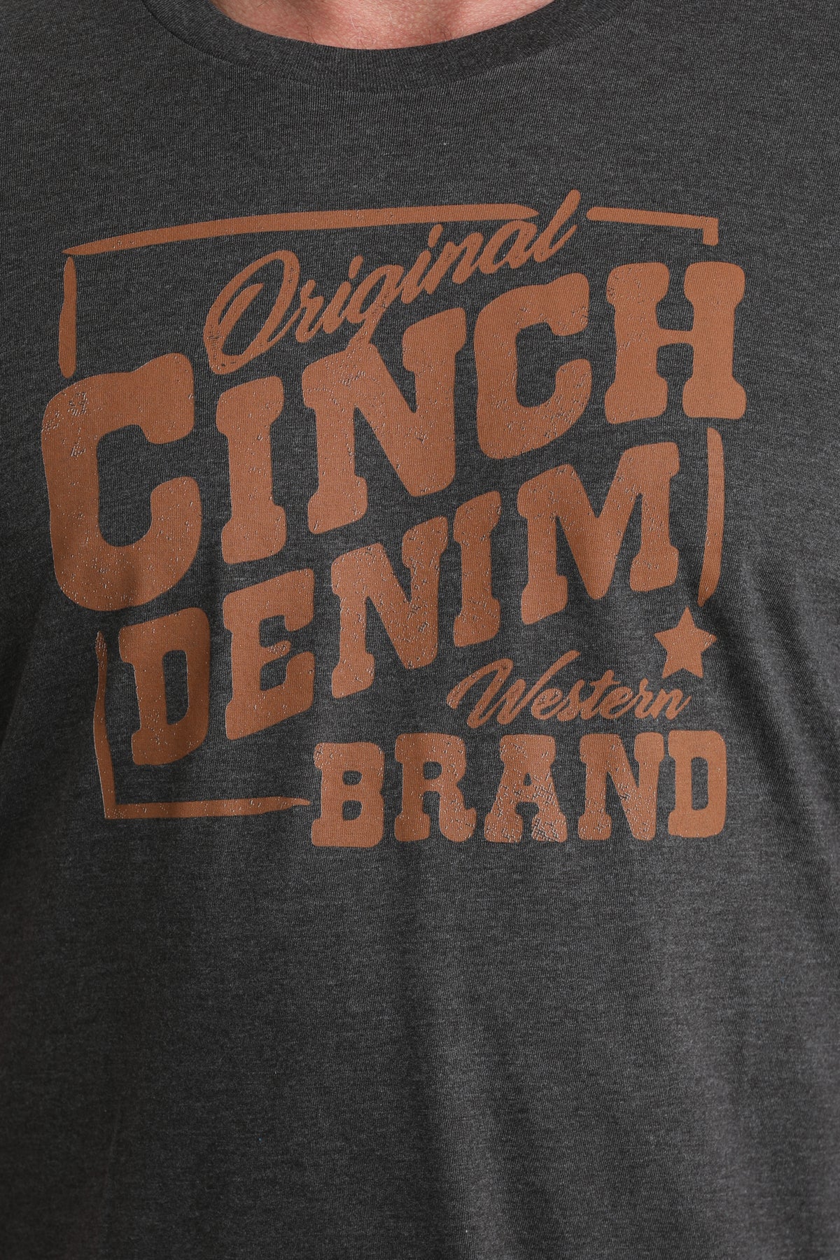 Cinch Men's Denim Brand Graphic T-Shirt in Charcoal