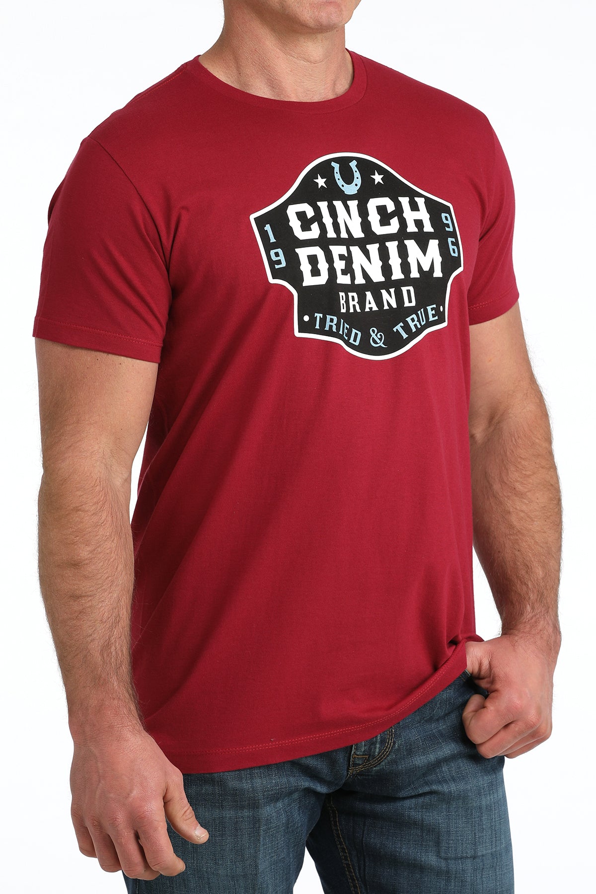 Cinch Men's Western Logo Graphic T-Shirt in Mulberry