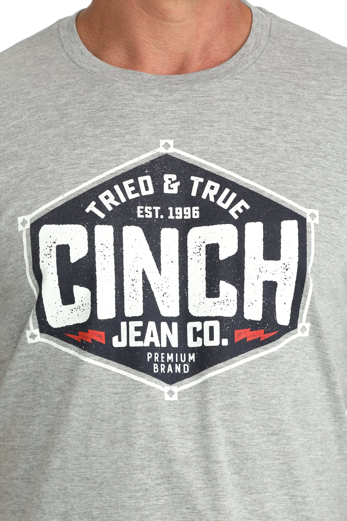 Cinch Men's "Tried and True Cinch" Logo Graphic T-Shirt in Grey