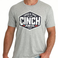 Cinch Men's "Tried and True Cinch" Logo Graphic T-Shirt in Grey