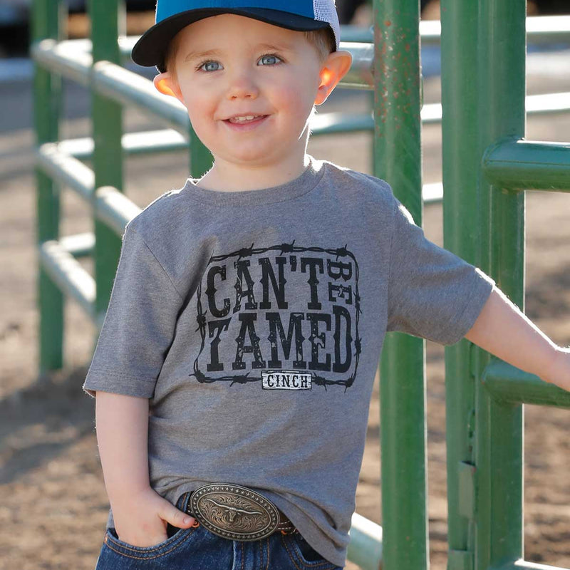 Cinch Baby & Toddler Boy's Can't Be Tamed Wordy T-Shirt in Grey