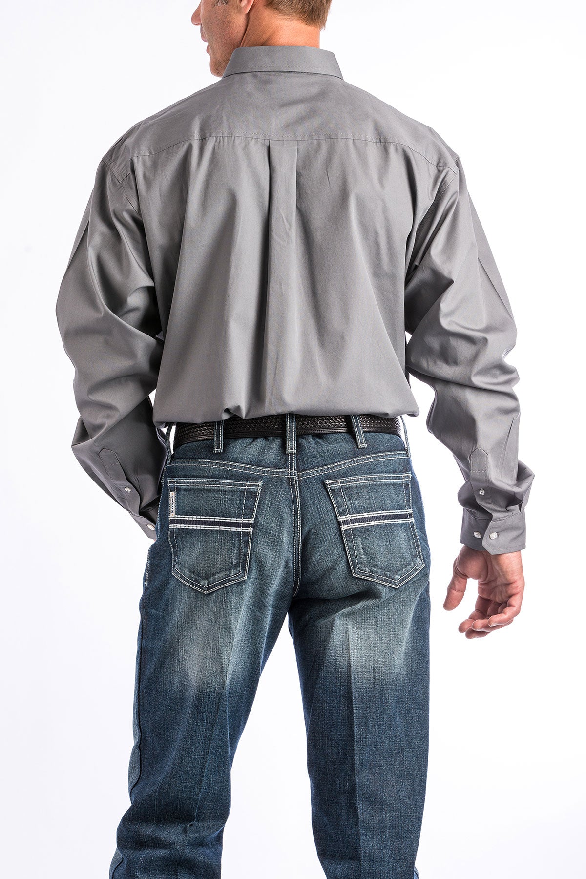 Cinch Men's Classic Fit Solid Gray Western Shirt