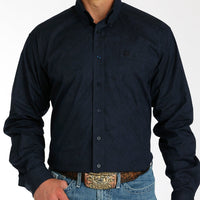 Cinch Men's L/S Classic Fit Paisley Western Button Down Shirt in Navy