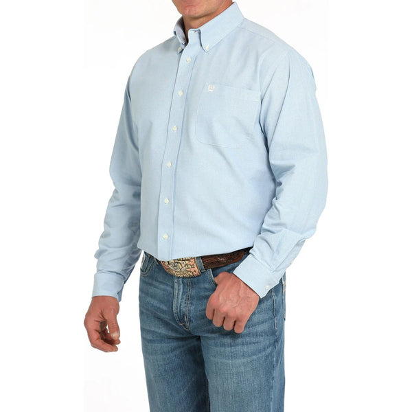 Cinch Men's L/S Classic Fit Western Button Down Shirt in Blue