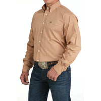 Cinch Men's L/S Classic Fit Geometric Button Down Western Shirt in Light Brown