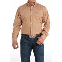 Cinch Men's L/S Classic Fit Geometric Button Down Western Shirt in Light Brown