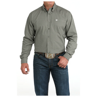 Cinch Men's L/S Classic Fit Diamond Button Down Western Shirt in Olive Green