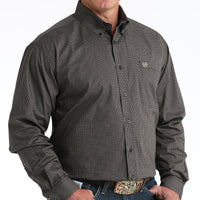 Cinch Men's L/S Classic Fit Medallion Button Down Western Shirt in Brown